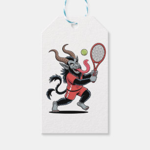 Etiquetas Para Regalos Krampus Tenis Cancha de Navidad Demonio de Tenis