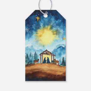 Etiquetas Para Regalos La apacible Natividad en Manger