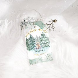 Etiquetas Para Regalos La aventura del oso polar espera Cute Baby Shower