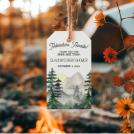 Etiquetas Para Regalos ¡La aventura espera! Montañas y bosque Gracias