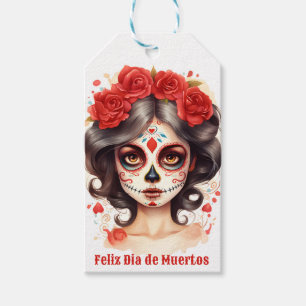 Etiquetas Para Regalos La Calavera 💀 en Flores Rojas 🌹