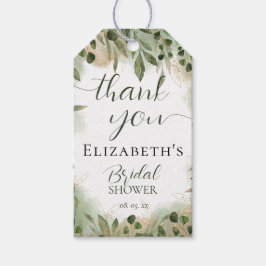 Etiquetas Para Regalos La caligrafía de Green Gold Script