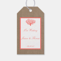 La Colección De Bodas De Coral En Burlap Boho Beac