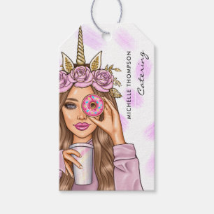 Etiquetas Para Regalos La comida de la magnífica unicornio rosa
