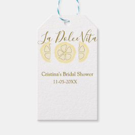 Etiquetas Para Regalos La Dolce Vita yellow lemon bridal shower pastel bo
