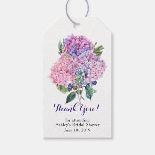 Etiquetas Para Regalos La ducha nupcial floral del Hydrangea rosado le