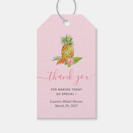 Etiquetas Para Regalos La ducha tropical de novias rosada gracias