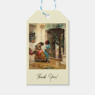 Etiquetas Para Regalos La lección de costura por Frederick Bridgman
