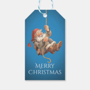 Etiquetas Para Regalos La Navidad de Rappelling Santa Merry