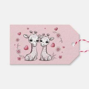 Etiquetas Para Regalos La Personalizado educada Giraffe ama el corazón de