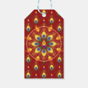 Etiquetas Para Regalos La pluma de los pavos reales, Rangoli, está de mod