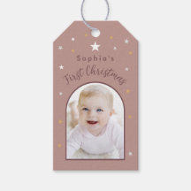 La primera Navidad de bebé Foto personalizada Rosa