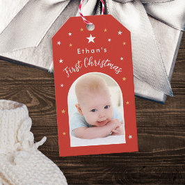 Etiquetas Para Regalos La primera Navidad del bebé Foto personalizada Fes