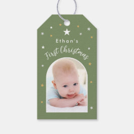 Etiquetas Para Regalos La primera Navidad del bebé Foto personalizada Ver
