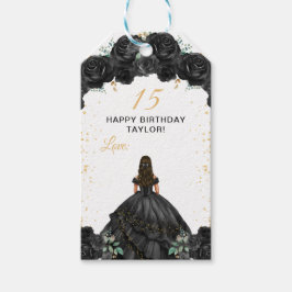 Etiquetas Para Regalos La Princesa Negra Quinceañera feliz cumpleaños