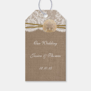 Etiquetas Para Regalos La Rustic Sand Dollar Beach Wedding