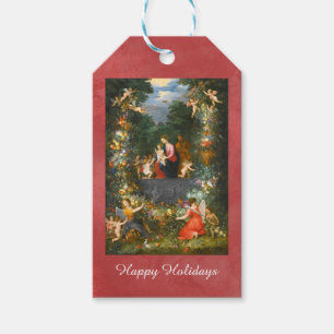 Etiquetas Para Regalos La Sagrada Familia, Vacaciones de Jan Brueghel