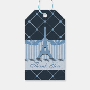Etiquetas Para Regalos La torre Eiffel azul elegante le agradece