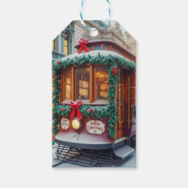 Etiquetas Para Regalos La vagina navideña vintage en la nieve