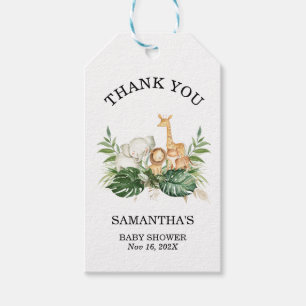 Etiquetas Para Regalos La vegetación de Safari Foliage Sexo Neutral Baby