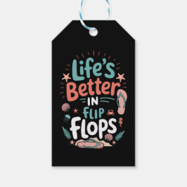 Etiquetas Para Regalos La vida es mejor en chanclas – divertida playa tro