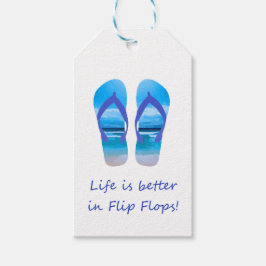 Etiquetas Para Regalos La vida es mejor en la cita de Flip Flops Fun Beac