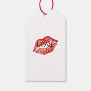 Etiquetas Para Regalos Labios Rojos Beso Coqueto Amor XOXO