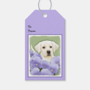 Etiquetas Para Regalos Labrador Recuperador Pintura de Cachorro Original