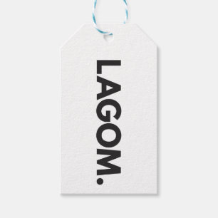 Etiquetas Para Regalos LAGOM. Blanco y negro