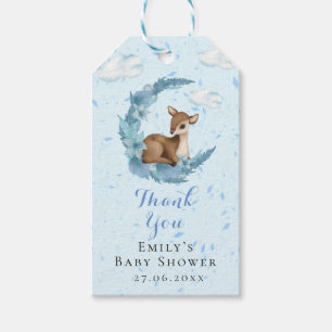 Etiquetas Para Regalos Las flores azules de Bambi Crescent Moon & Clouds