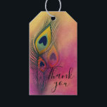 Etiquetas Para Regalos Las Modas De Peacock De Estilo Moderno Gracias<br><div class="desc">Elegante decoración artística Gracias diseño de etiquetas de regalo con tres plumas de pavo real en un fondo pastel. Puede personalizar el diseño del producto cambiando el texto en el campo proporcionado. Puede cambiar el estilo,  el tamaño y el color del tipo de letra utilizando el botón Personalizar.</div>