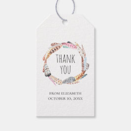 Etiquetas Para Regalos Las plumas del boho acuarela. Cumpleaños gracias