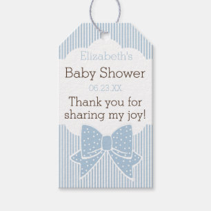 Etiquetas Para Regalos Las rayas azules y del blanco Baby Shower le