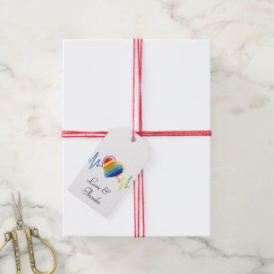 Etiquetas Para Regalos Latido del Arcoiris Resumen artístico del orgull