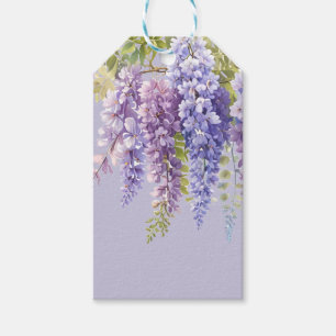 Etiquetas Para Regalos Lavanda púrpura acuarela glicinia floral lilac