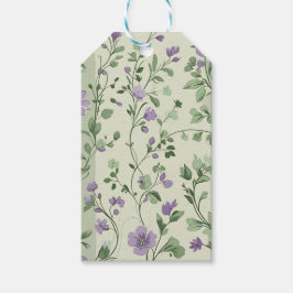 Etiquetas Para Regalos Lavanda y diseño botánico verde