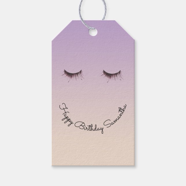 Etiquetas Para Regalos Lavender Cream Eyelashes (Anverso)