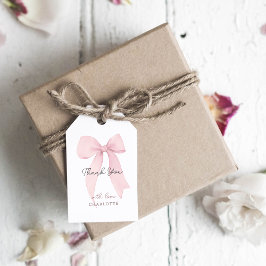 Etiquetas Para Regalos Lazo Coqueto Rosa Gracias