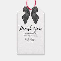 Lazo de cinta Clásico Regalo de Boda Negro y Blanc