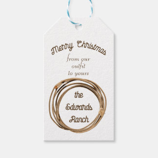 Etiquetas Para Regalos Lazo de vaquero Feliz Navidad