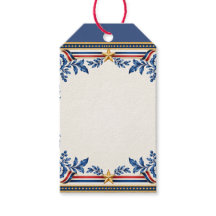 Lazo Floral Patriótico Rojo Blanco y Azul Elegante