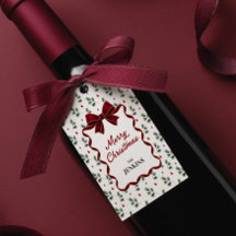 Lazo Rojo Feliz Navidad Favor Personalizado
