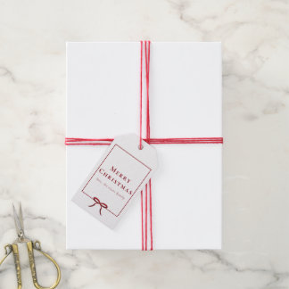 Etiquetas Para Regalos Lazo Rojo Simple Moderno