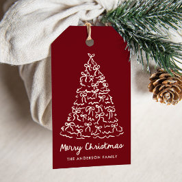 Etiquetas Para Regalos Lazos de árbol de Navidad caprichosos de arándano