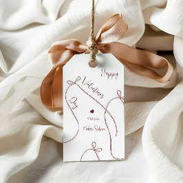 Etiquetas Para Regalos Lazos de cinta – Feliz Día de San Valentín moderno