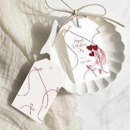Etiquetas Para Regalos Lazos de cinta y globos con forma de corazón – Día