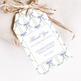 Etiquetas Para Regalos Lazos de lavanda a rayas Preppy Desayuno nupcial