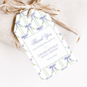 Etiquetas Para Regalos Lazos de lavanda a rayas Preppy Desayuno nupcial