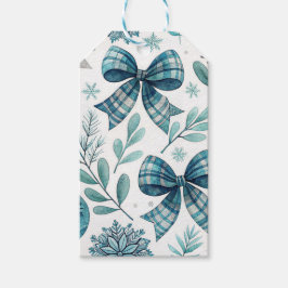 ETIQUETAS PARA REGALOS LAZOS NAVIDEÑOS AZULES Y BLANCOS