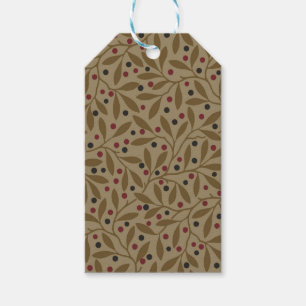 Etiquetas Para Regalos Leaf Berry Classic Colored Bonito Pattern Art